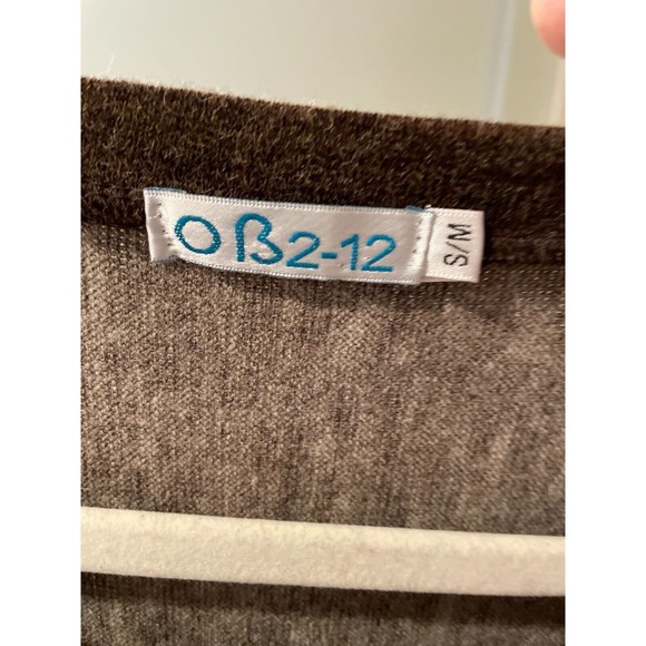 OB2-12 Size S/M Brown Floral Sweater Poncho Top, Bohemian - Picture 4 of 6